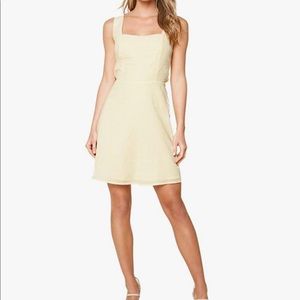 Sugarlips Yellow Seersucker Open Back Mini Dress